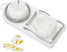 2-in-1 Stainless Steel Wire Egg Slicer- Egg Cutter for Perfect Slices & Wedges