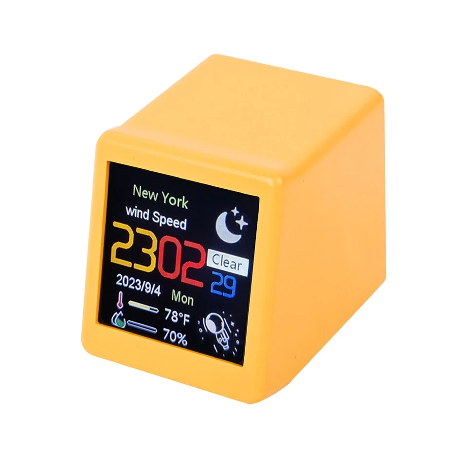 New Mini Clock WIFI Weather Clock Screen Temperature&Humidity Desktop Decor Gift - Image 4 of 4
