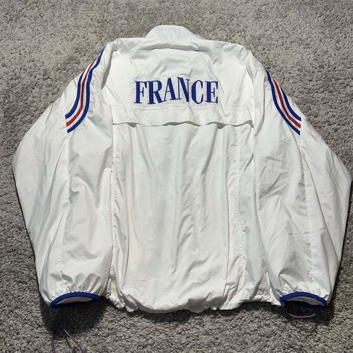 Vintage Adidas France Soccer Track Jacket Mens XL White Y2k 90s