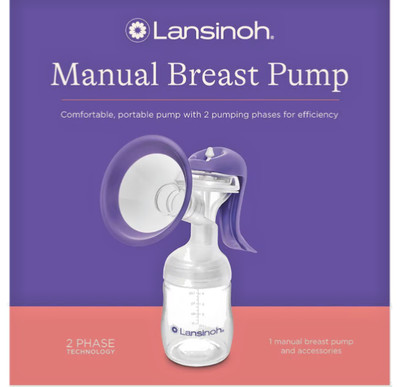 Lansinoh Manual Breast Pump, Hand Pump with Comfortable Flange for Breastfeeding
