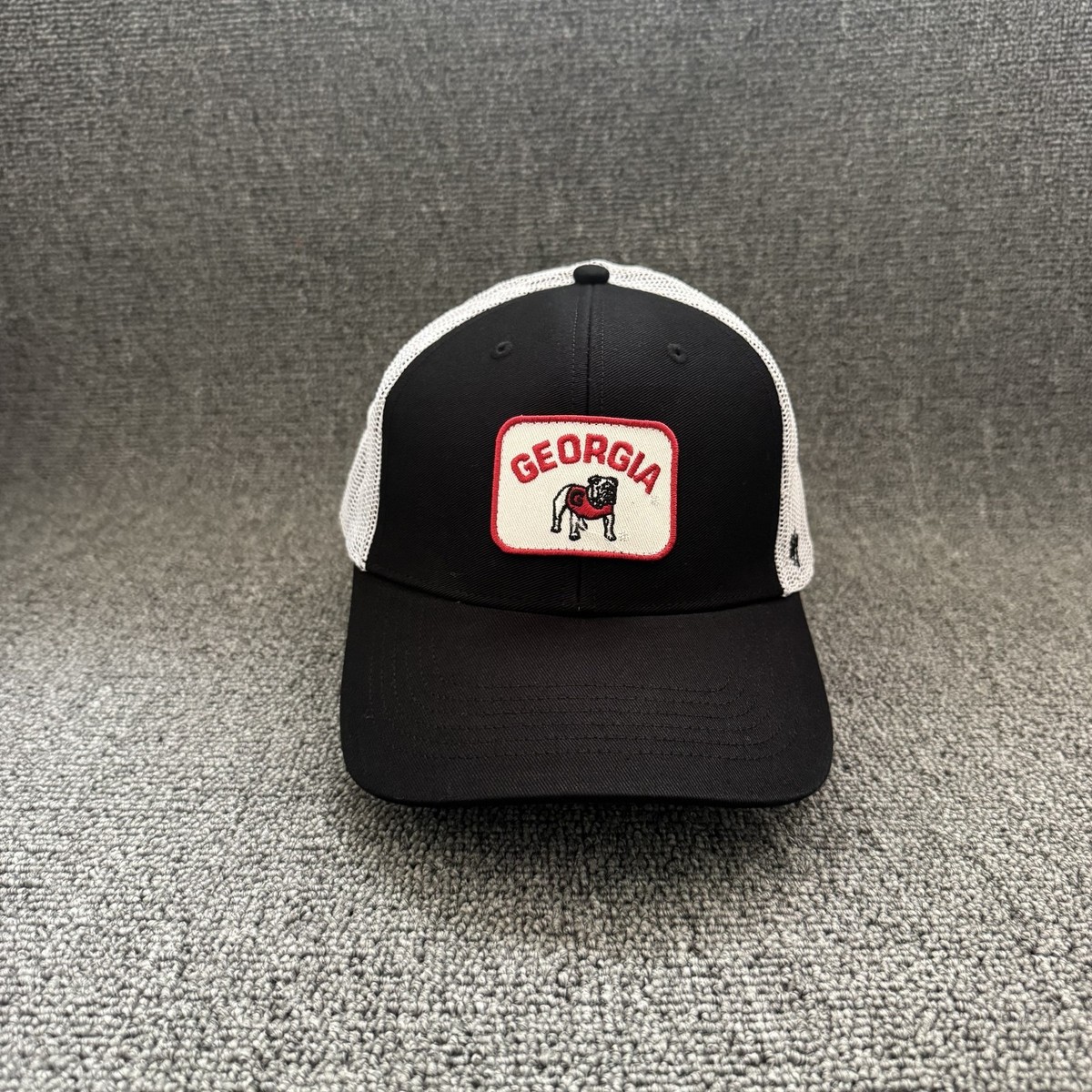 '47 Brand Georgia Bulldogs Trucker Snapback Black White Mesh Back Hat