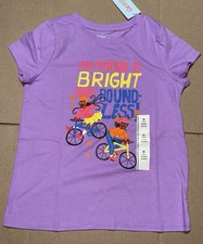 Girls Cat And Jack Medium Size 8 Purple Graphic Shortsleeve Top Tee Shirt NEW