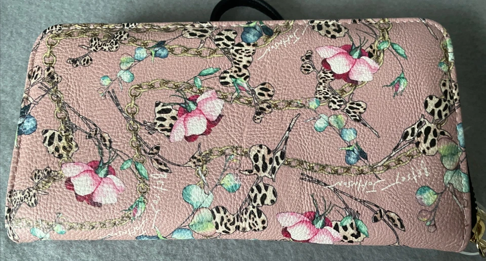 Cartera Betsey Johnson Rosa XORING Floral Cremallera Alrededor - ¡Nueva! Foto 2 de 4