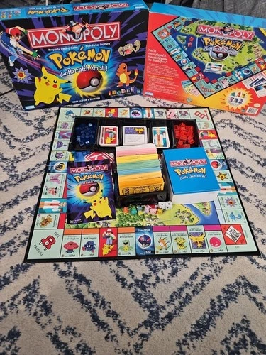 Vintage Retro Hasbro Pokemon Collector's Edition Monopoly Game WITH MANUAL