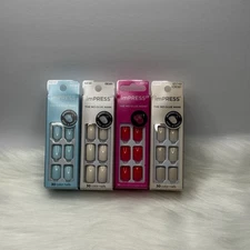 Kiss imPRESS Press On Nails Bundle Of 4 Squoval Short Medium The No Glue Mani