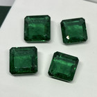 Lot of 4 Lab Created Zambian Emerald Square Cut Loose Gemstones - 45.7 ct Total — photo 1
