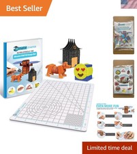 Transparent 9x7 In. 3D Pen Mat with Stencils - Dual-Sided Silicone for Creatives