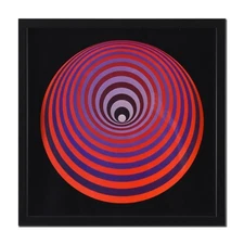 Victor Vasarely (1908-1997), "Oervegn (1968)" Framed Heliogravure Print with Let