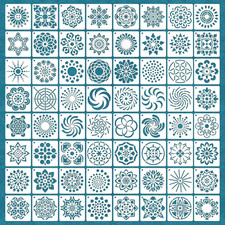 64 Pieces Stencils for Painting, Small Reusable Mandala Dot Stencil, Art Craft T