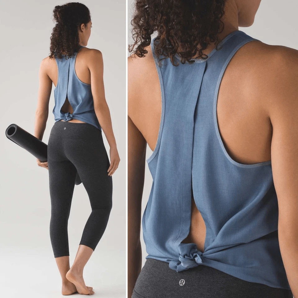 Lululemon NWT All Tied Up Tank (Tencel) in Blue Denim Size 10 - Image 4 of 4