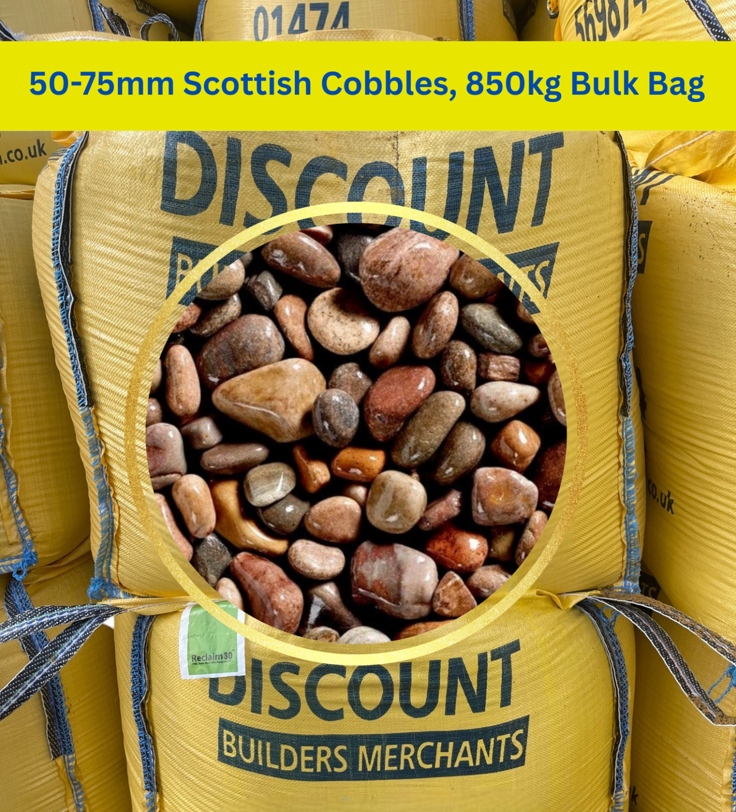 Bulk Bag 50–75mm Scottish Cobbles Decorative Free LOCAL Delivery/collection