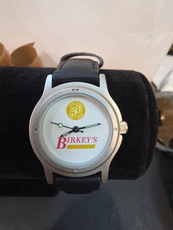Vintage Promotional 50th Anniversary Birkey's Farm Store Wristwatch