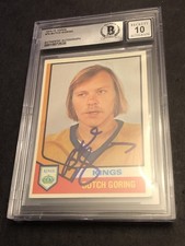 Beckett 10 Gem Mint Autographed Butch Goring #74 Signed 1974-75 Topps Card