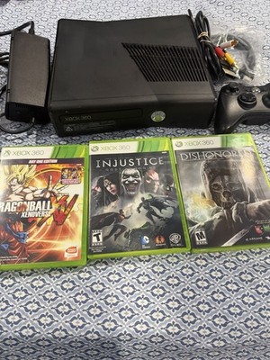 Xbox 360 S Slim 4GB Console Bundle Controller 3 CIB Games HDMI Tested