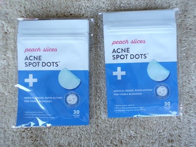 Peach Slices Acne Spot Dots, Hydrocolloid Pimple Patches, 2 x 30 Ct (60) @h25