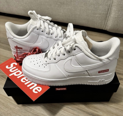 Supreme x Nike Air Force 1 Low Box Logo  Sneakers Men s size 6.5 / Women s 8 New