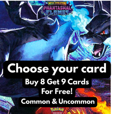 Pokémon TCG Phantasmal Flames   Choose Your Card: Common/Uncommon!