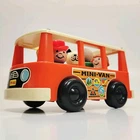 Vintage 1969 Fisher-Price Little People Mini-Van #141 w/ 5 Figures - Great Cond
