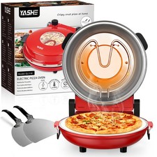 YASHE Electric Pizza Oven 400&deg;C, 1200W, Ready in 4-6 Minutes Red