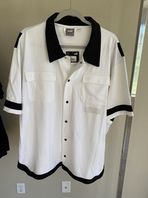 Puma x Rhuigi Polo Button Down Shirt and Shorts Set  Sz XXL Black White.