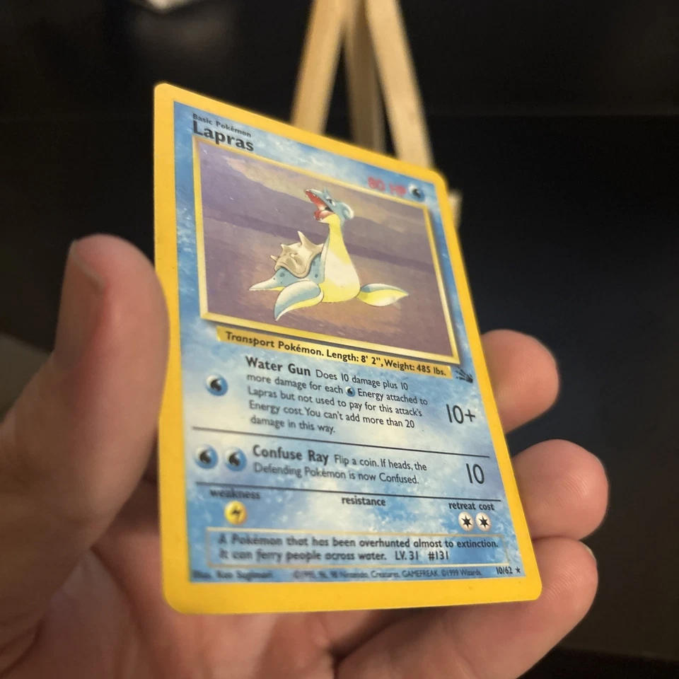 Pokémon Lapras Fossil 10/62 Holo Raro DMG Foto 3 de 4