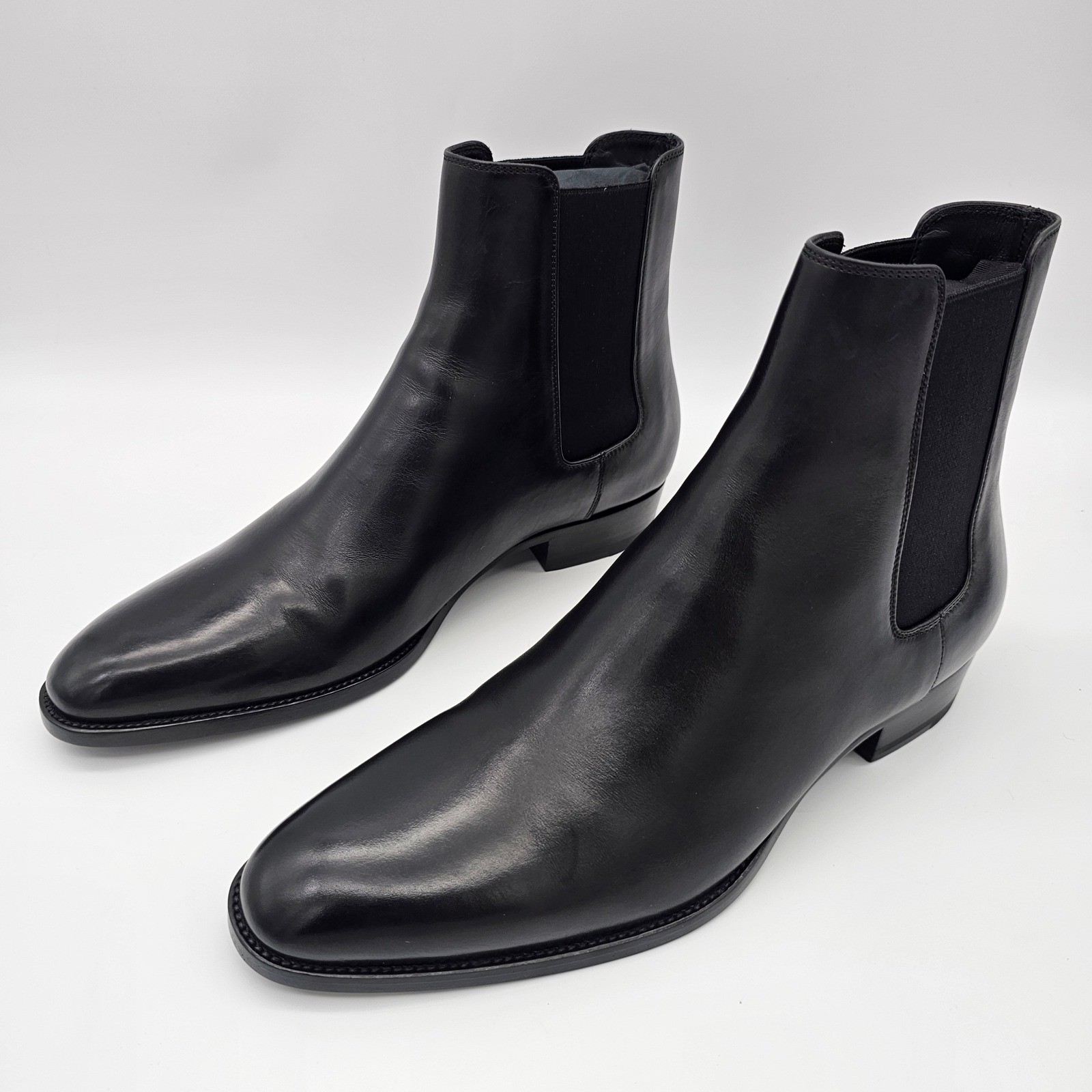 Saint Laurent Paris YSL Wyatt 30 Chelsea Boots Leather Nero Black U.S 9  EU42