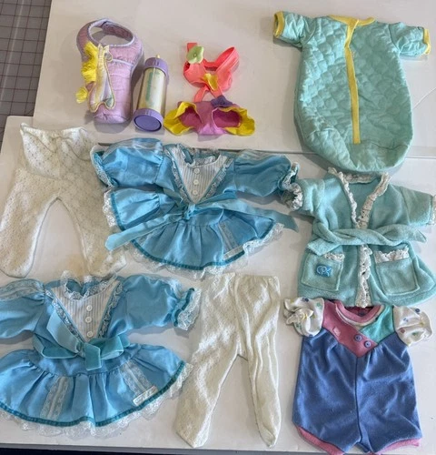 Vintage Coleco Cabbage Patch Kids Doll Clothes Outfits Bottle Preemie Twins