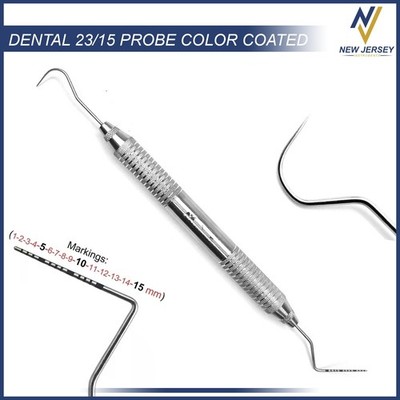 Dental Perio Explorer 23 Probe UNC 15 Hallow Handle Color Marking Double Ended