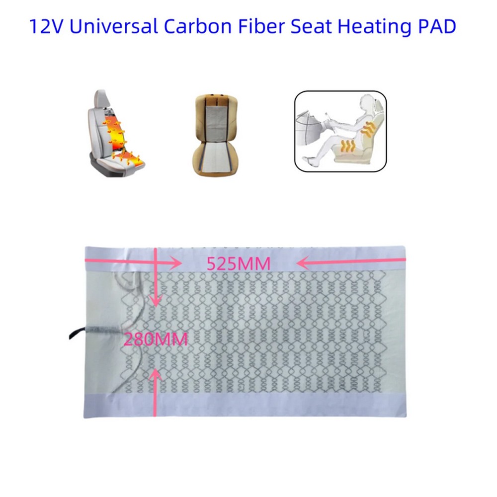 Carbon Fiber Car Seat Heat Pads Winter Warmer Seat Covers Set For Seat Heater  ﻿