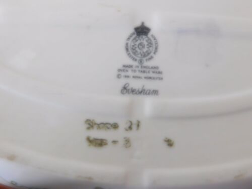 PLATO VEGETAL DE ORO REAL WORCESTER EVESHAM, ASAS DE ORO - Imagen 3 de 4