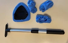 Windshield Cleaning Tool Car Window Cleaner with Extendable Long Handle 4 Blue