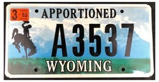 Wyoming 2010 APPORTIONED TRUCK License Plate A3537!