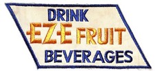 Drink EZE Fruit Beverages Large Embroidered Soda Patch c1940's-50's Scarce VGC
