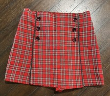 Vintage My Michelle Girls’ Red Plaid Skort Size 6 - Made in USA EUC