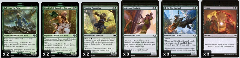 MTG Magic the Gathering 60 Karten Deck - Elfen Deck Schwarz Grün (Elves Tribal) - Bild 3 von 4