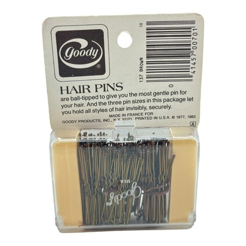 1982 Goody Hair Pins #137 Ball Ends Brown 150/pk NOS Original Prop 1980s Vintage - Picture 2 of 5