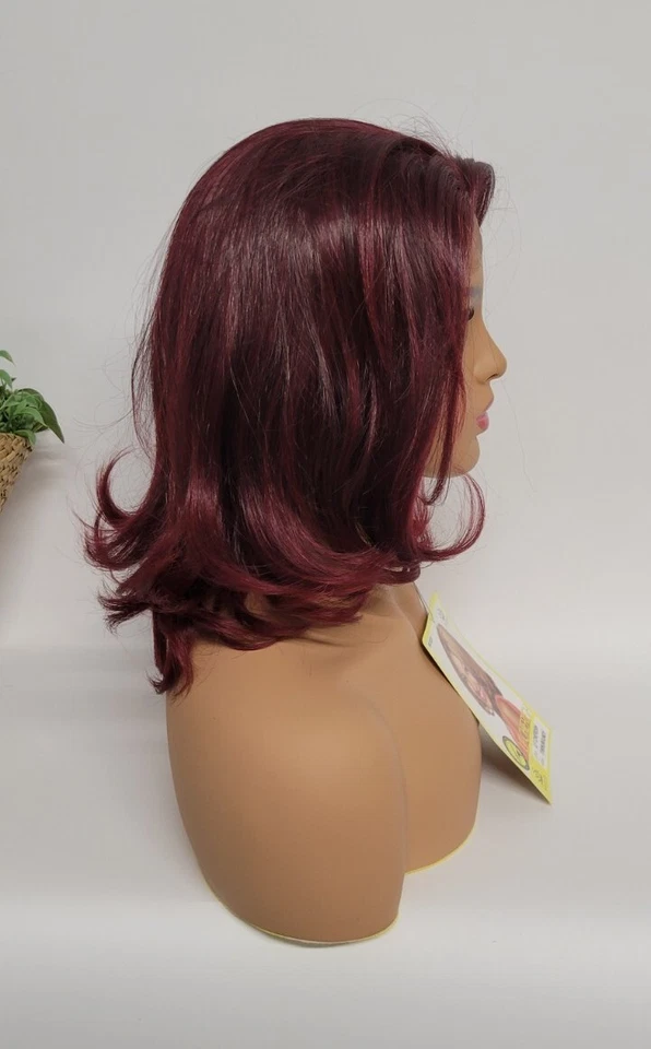 LACE FRONT SHOULDER LENGTH NATURAL WAVY END WIG BURGANDY -LF CHERISH/SEPIA NWT - Image 3 of 4