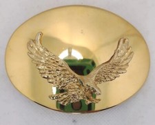 Eagle Gold Plated Oval Western Belt Buckle Cowboy Aguila