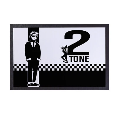Felpudo SKA De Dos Tonos Negro Blanco Antideslizante 60cm x 40cm - Imagen 1 de 4