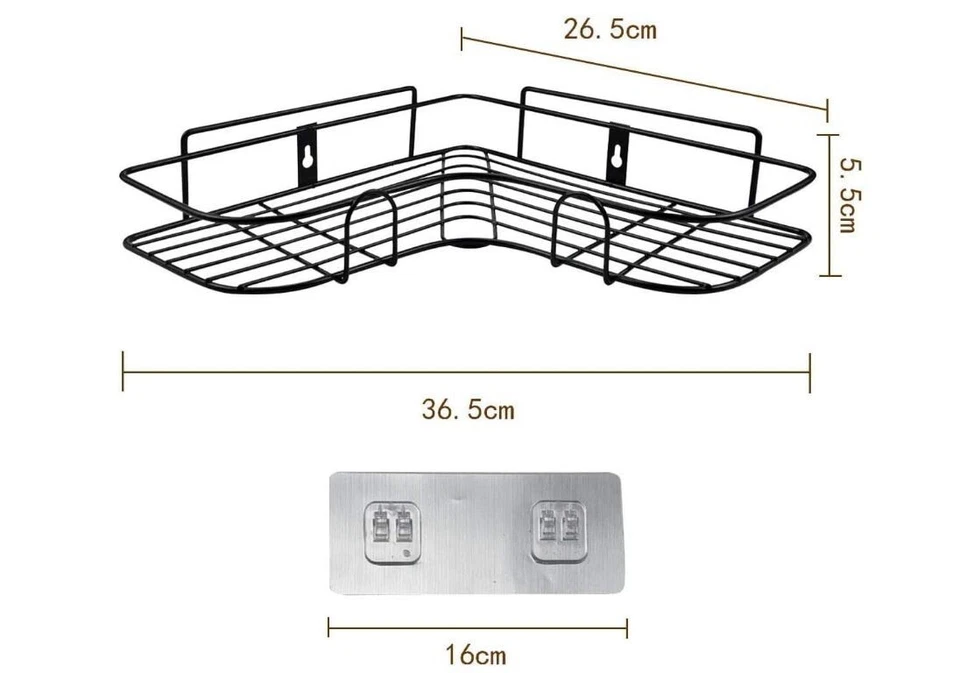 Estante Esquinero Adhesivo para Baño Ducha Almacenamiento-Carrito de Baño-Cocina-Versátil Foto 2 de 4