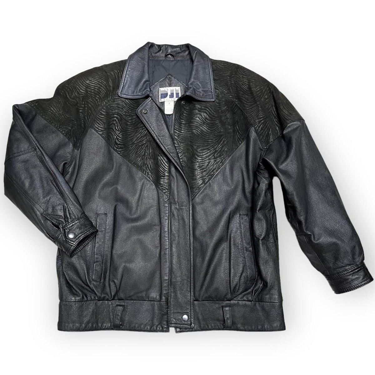ジャケット・アウター KIARIS Vintage 90s Zipped Jacket Vintage 90s DJI Genuine Leather Designer Retro Glam Jacket