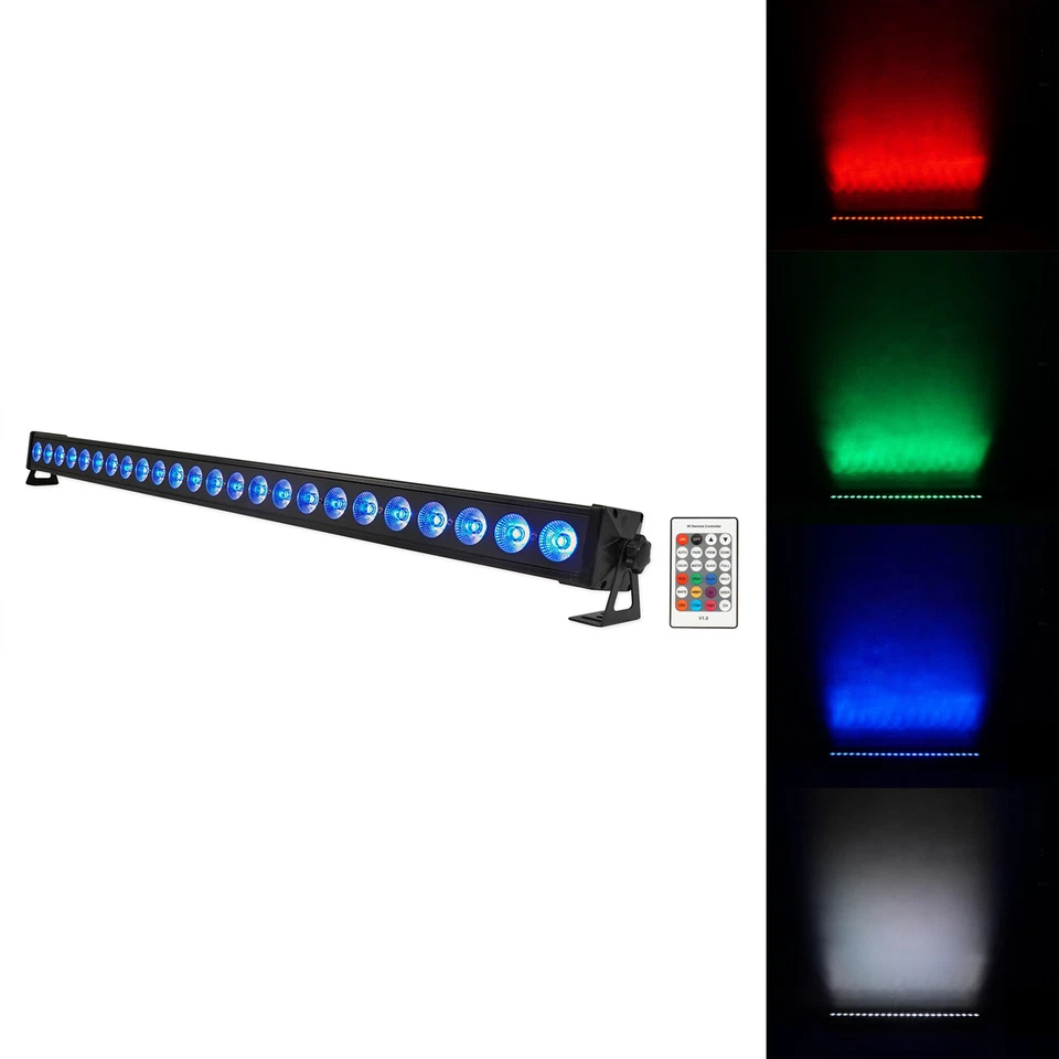 Rockville BATTERY STRIP 24 Rechargeable RGBW Color DJ Wash Light Bar/DMX/Remote - Image 2 of 4