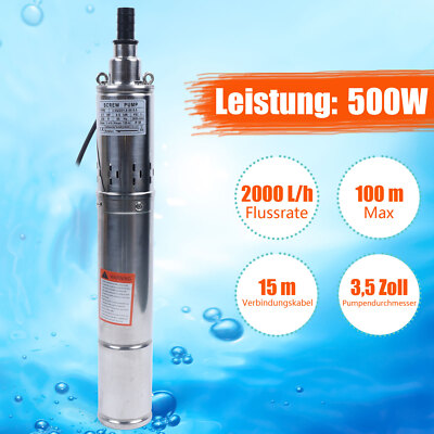Tiefbrunnenpumpe 2000l/h 3,5Zoll Sandpump Sandverträglich Tauchpumpe Brunnenpump