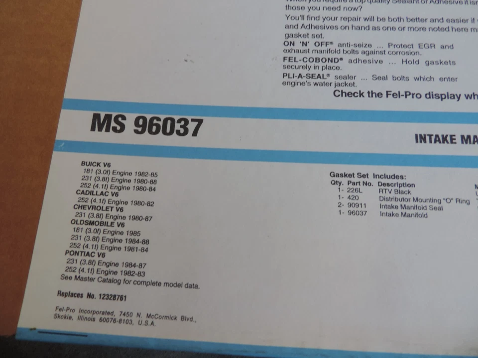 Juego de colectores de admisión Fel Pro MS 96037 Foto 2 de 4