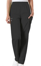 Black Cherokee Scrubs Workwear Natural Rise Pull On Cargo Pant 4200 BLKW