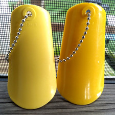 Tupperware 2 Shades of Vintage Yellow Slimline Shoehorn Keychains - NEW