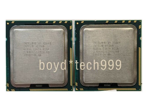 Matched Pair Intel Xeon X5660 2.8GHz CPU SLBV6 12M 6 Core LGA1366 Processor - Picture 3 of 4