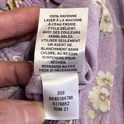 Abound Crop Top Damen Gr. M Lavendel Blumen Eckiger Ausschnitt Stretch Shirt Neu - Bild 9 von 16