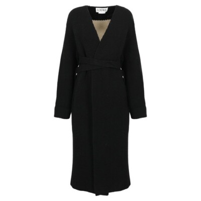 Loewe Madrid  Strickmantel reine Wolle  Schwarz und weiß  Größe 36/ S /38 Lang