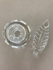 Vintage Art Deco Clear Cut Glass Feather Shaped Stopper Perfume Bottle 7" x 3” — photo 4
